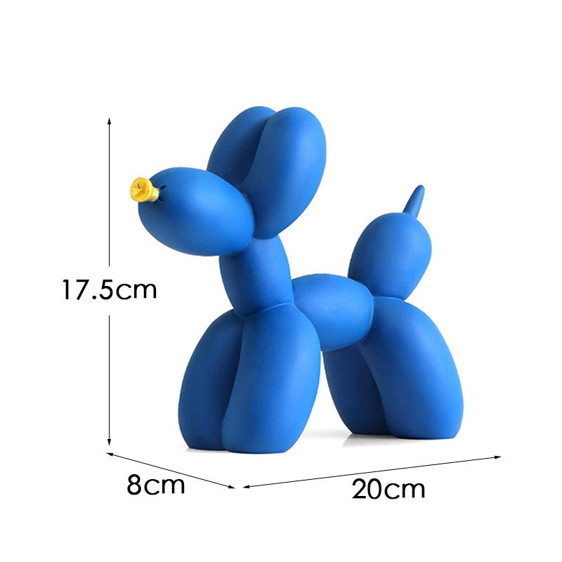 Black And White Plaid Balloon Dog Resin Ornament for Living Room Decor