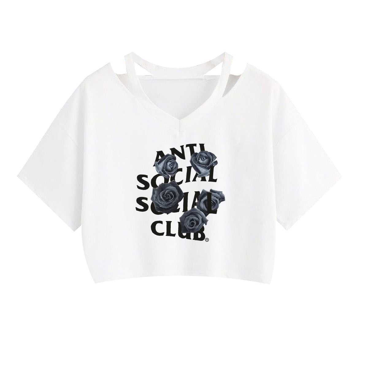 Womens Floral Print Cotton Strapless Crop Tank Top by ANTI SOCIAL SOCIAL CLUB