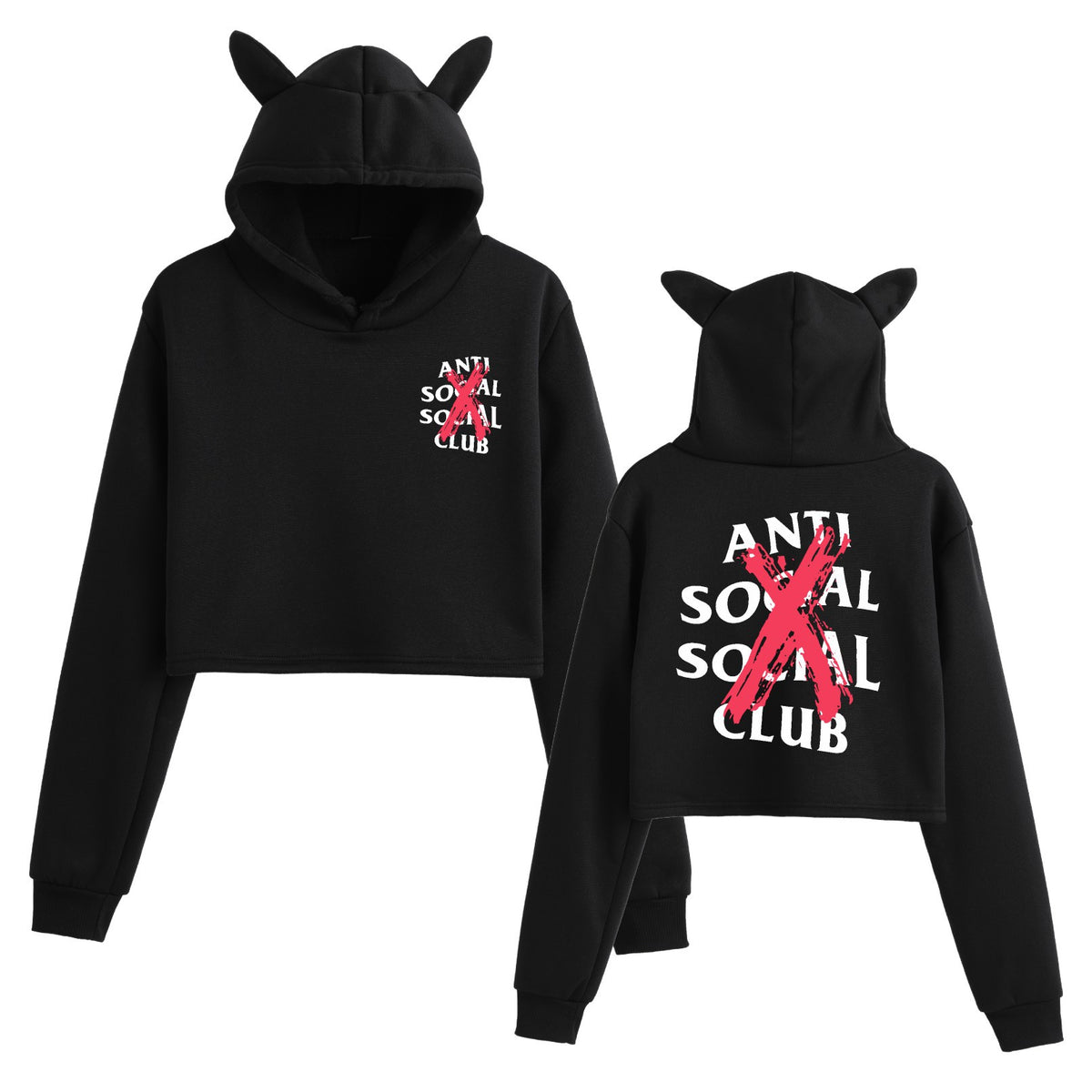 Floral Print Long Sleeve Hooded Crop Top Loose Fit Womens Sweatshirt
