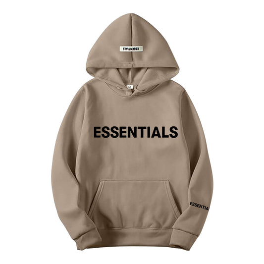 Essentials Letter Print Long Sleeve Hooded Pullover Sweatshirt Loose Fit