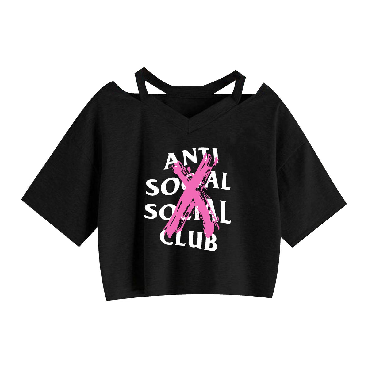 Womens Floral Print Cotton Strapless Crop Tank Top by ANTI SOCIAL SOCIAL CLUB