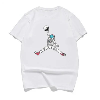 Astronaut Jordan Logo Mens Cotton Short Sleeve T Shirt Casual Tee