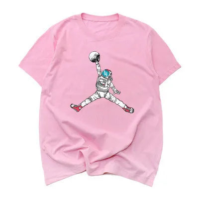 Astronaut Jordan Logo Mens Cotton Short Sleeve T Shirt Casual Tee