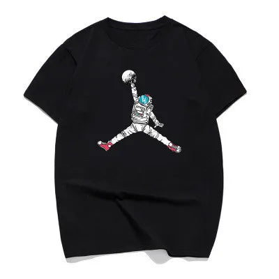 Astronaut Jordan Logo Mens Cotton Short Sleeve T Shirt Casual Tee