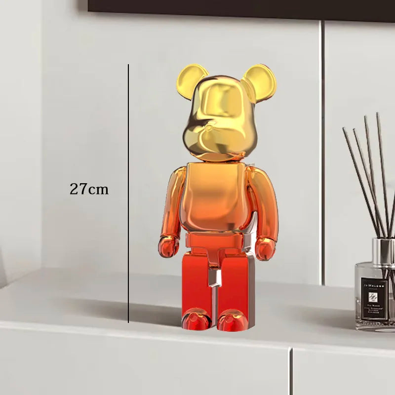 27cm Graffiti Bearbrick Resin Bear Statue Desktop Ornament Home Decor