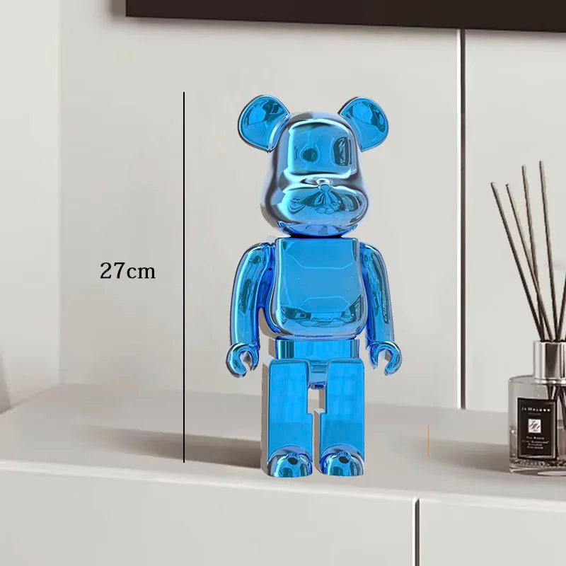 27cm Graffiti Bearbrick Resin Bear Statue Desktop Ornament Home Decor