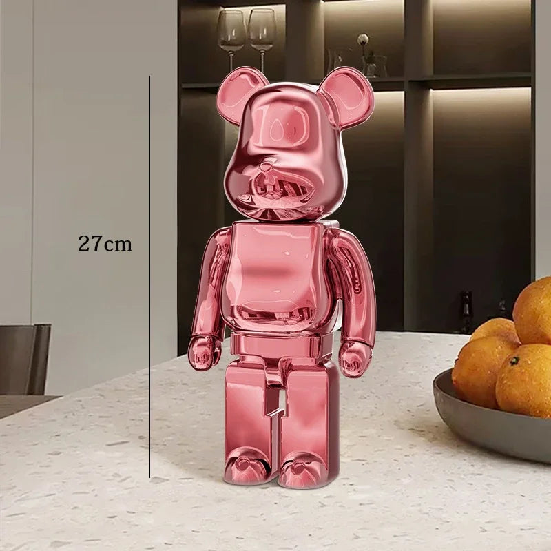 27cm Graffiti Bearbrick Resin Bear Statue Desktop Ornament Home Decor