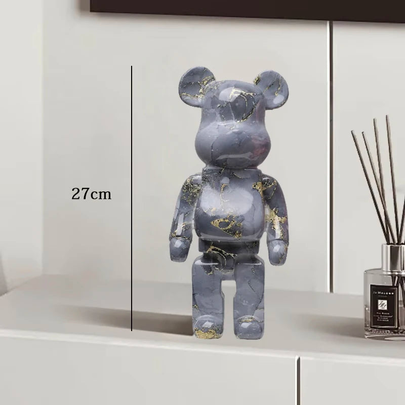 27cm Graffiti Bearbrick Resin Bear Statue Desktop Ornament Home Decor