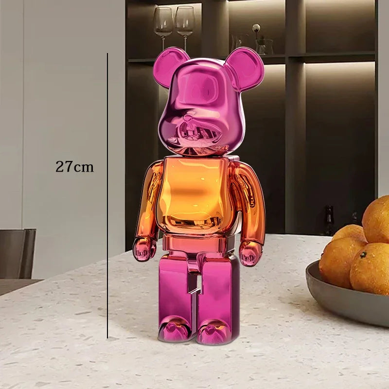 27cm Graffiti Bearbrick Resin Bear Statue Desktop Ornament Home Decor