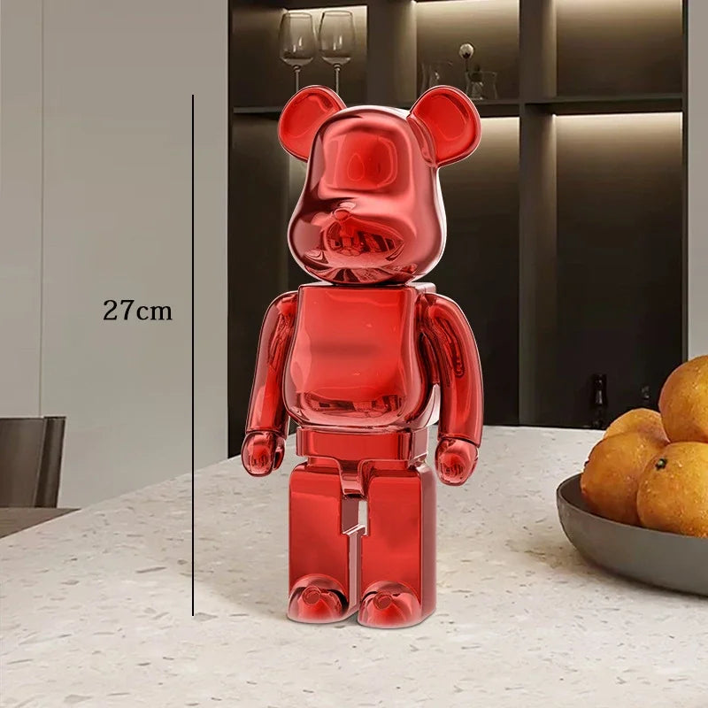 27cm Graffiti Bearbrick Resin Bear Statue Desktop Ornament Home Decor