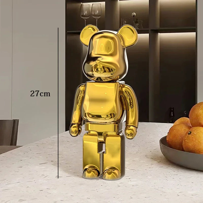27cm Graffiti Bearbrick Resin Bear Statue Desktop Ornament Home Decor