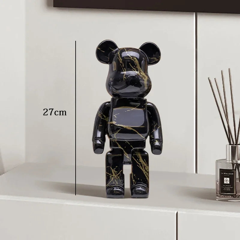 27cm Graffiti Bearbrick Resin Bear Statue Desktop Ornament Home Decor