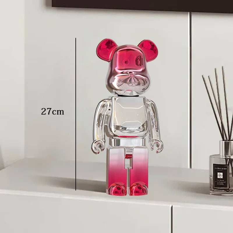 27cm Graffiti Bearbrick Resin Bear Statue Desktop Ornament Home Decor