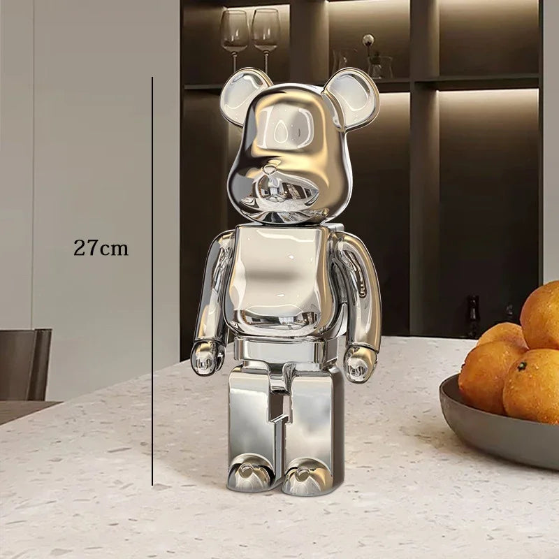 27cm Graffiti Bearbrick Resin Bear Statue Desktop Ornament Home Decor