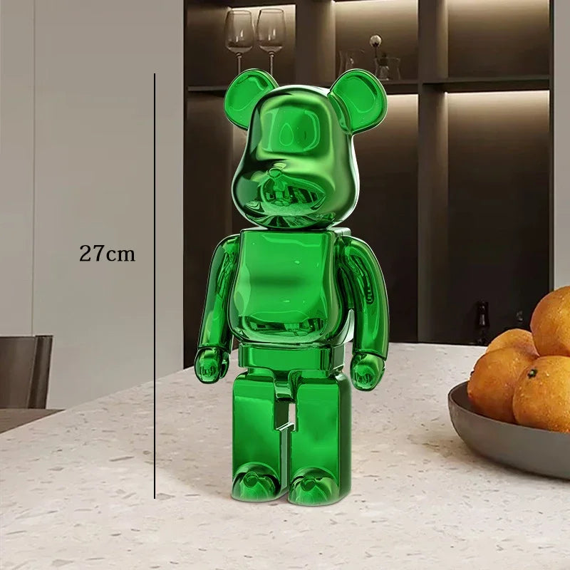 27cm Graffiti Bearbrick Resin Bear Statue Desktop Ornament Home Decor