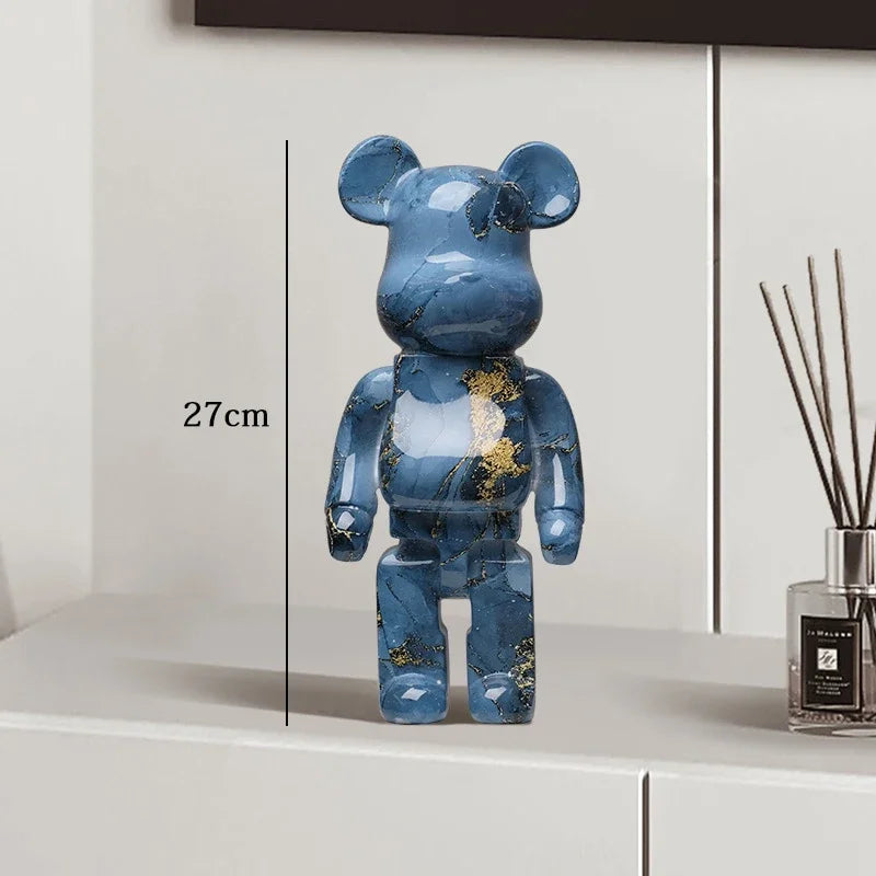 27cm Graffiti Bearbrick Resin Bear Statue Desktop Ornament Home Decor