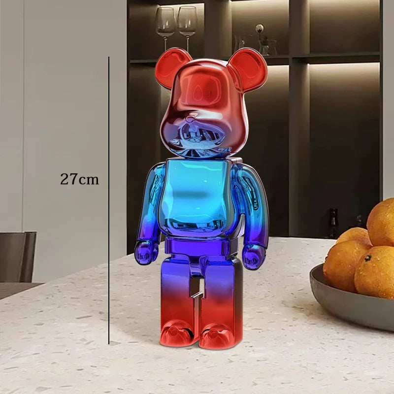 27cm Graffiti Bearbrick Resin Bear Statue Desktop Ornament Home Decor