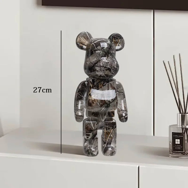 27cm Graffiti Bearbrick Resin Bear Statue Desktop Ornament Home Decor