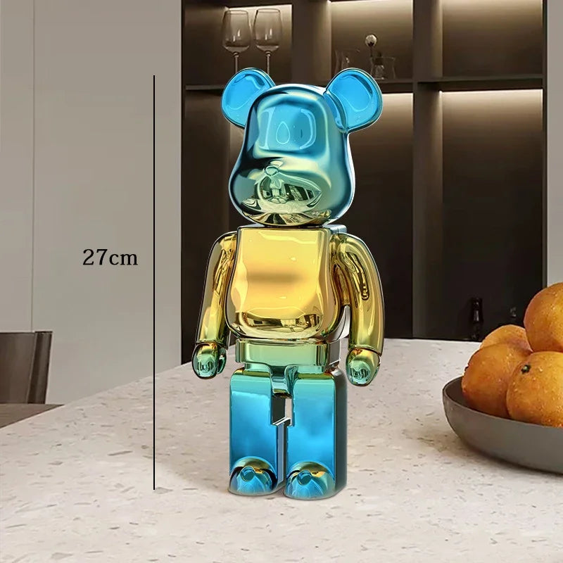 27cm Graffiti Bearbrick Resin Bear Statue Desktop Ornament Home Decor