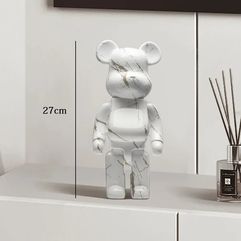 27cm Graffiti Bearbrick Resin Bear Statue Desktop Ornament Home Decor