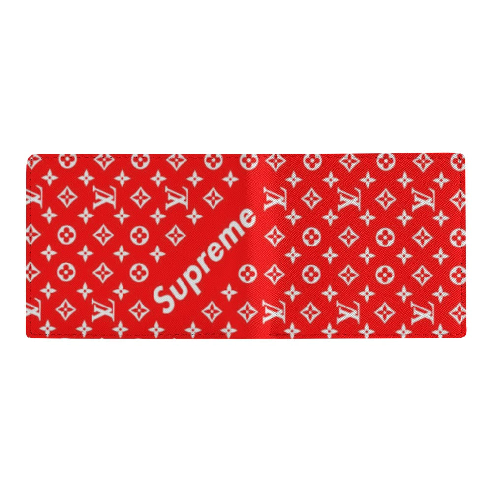 Supreme X LV Full Print Twill Leather Wallet for Men Compact Durable