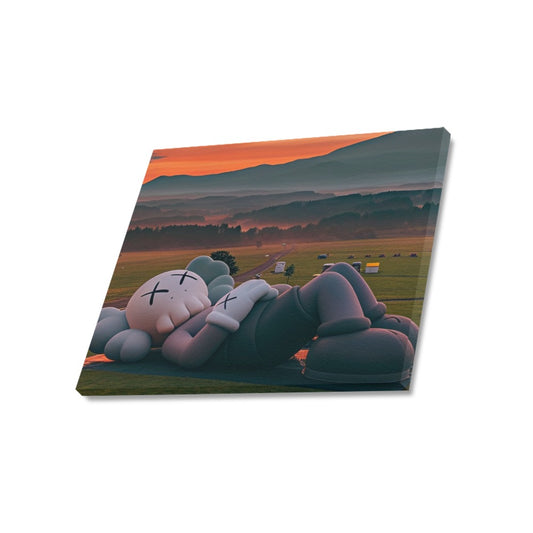 KAWS Open Field Framed Canvas Wall Art Print 20 by 16 Inch