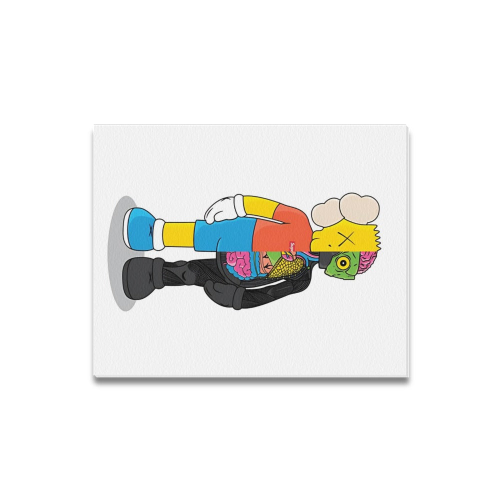 Simpsons KAWS Framed Canvas Wall Art Print 16 By 20 Inch Cotton Artwork